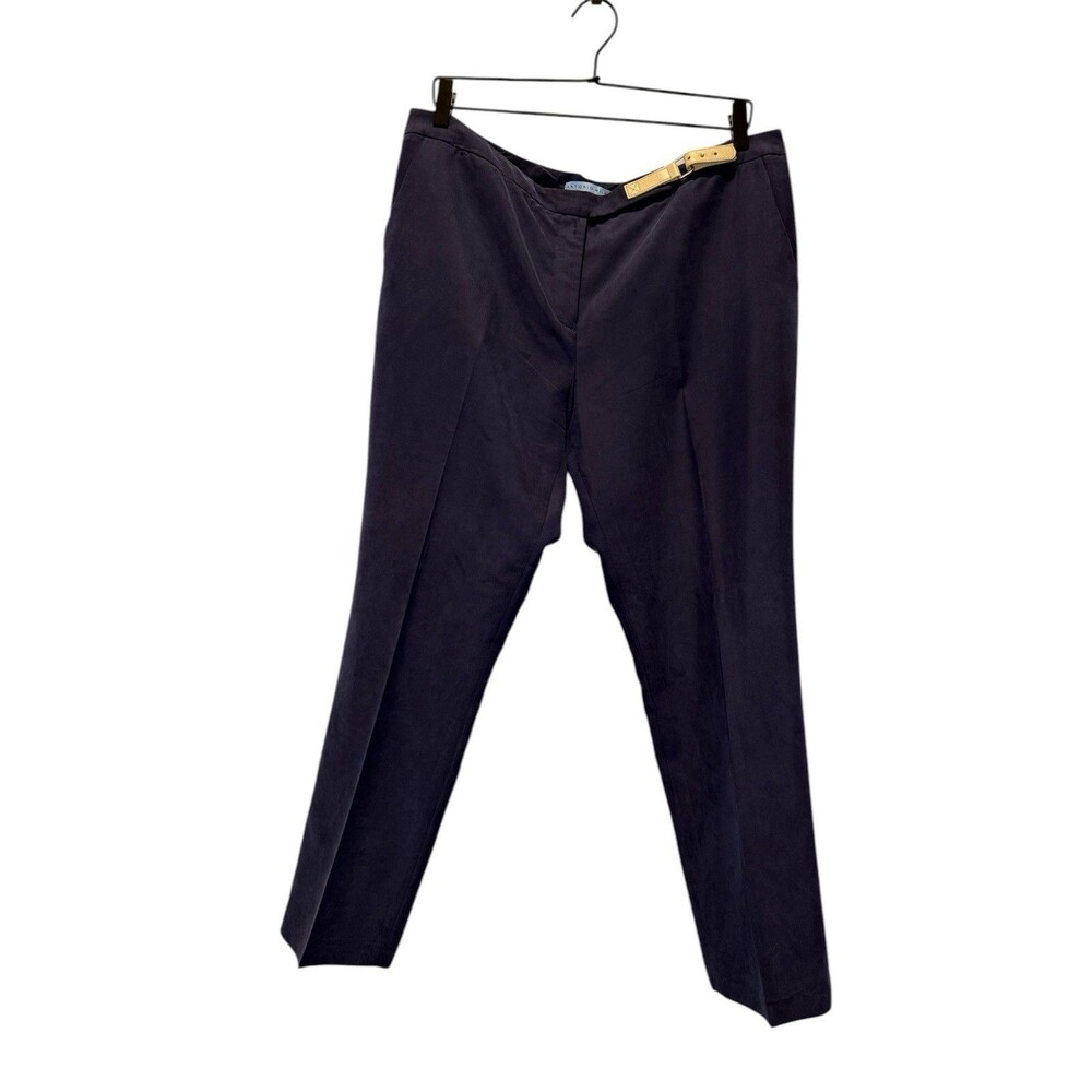 Antonio Melani Womens Navy Slim Pants Ankle Career Trousers Work 12 Large Modal